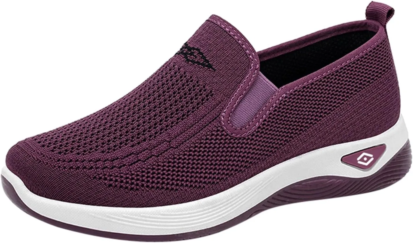 Orthopedic Sneakers for Women Arch-Support Mesh Slip on Comfortable Cushion Sneaker Casual Wide Width Walking Shoes