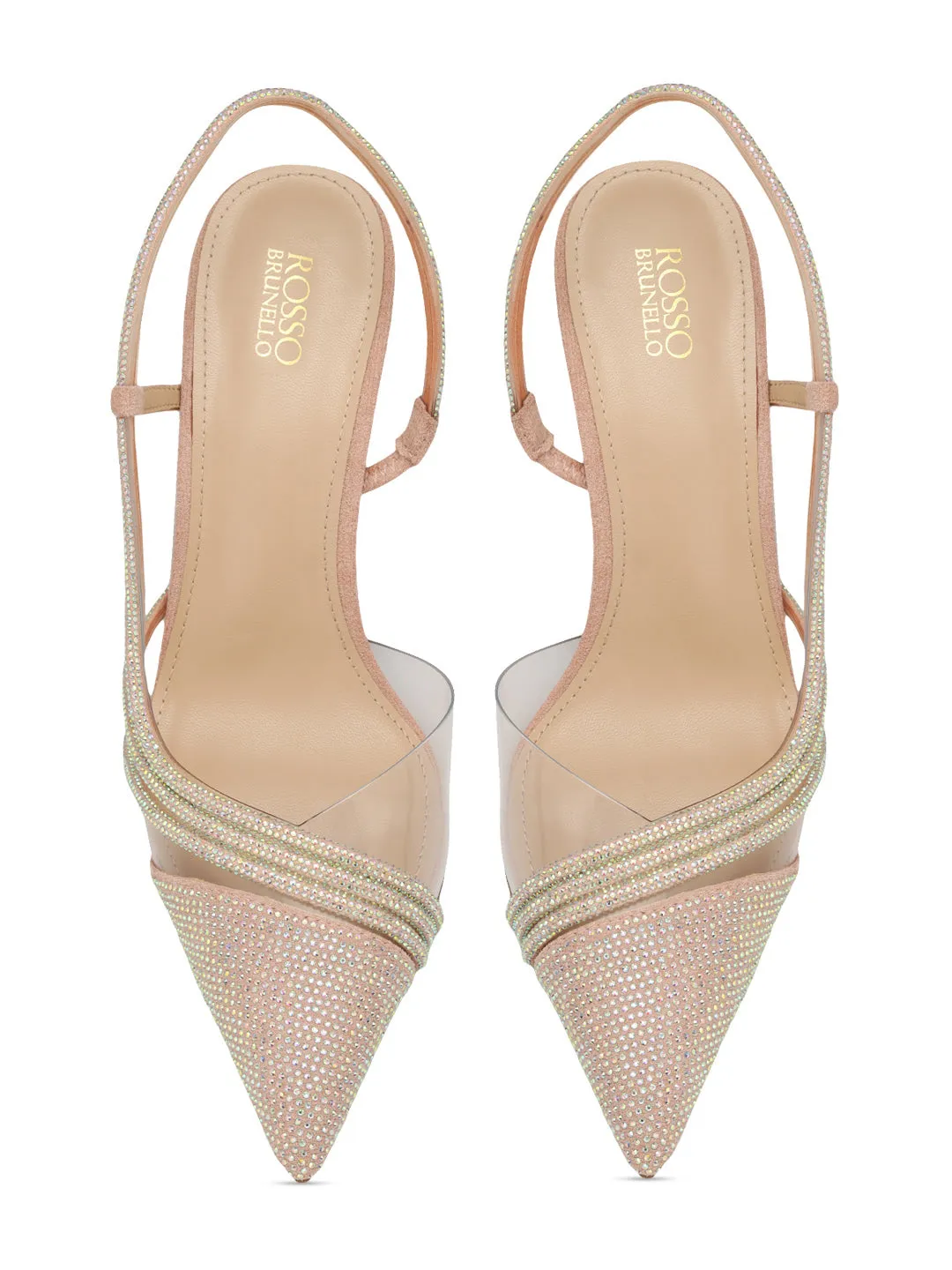 Pink Pointed Toe Slingback Heels
