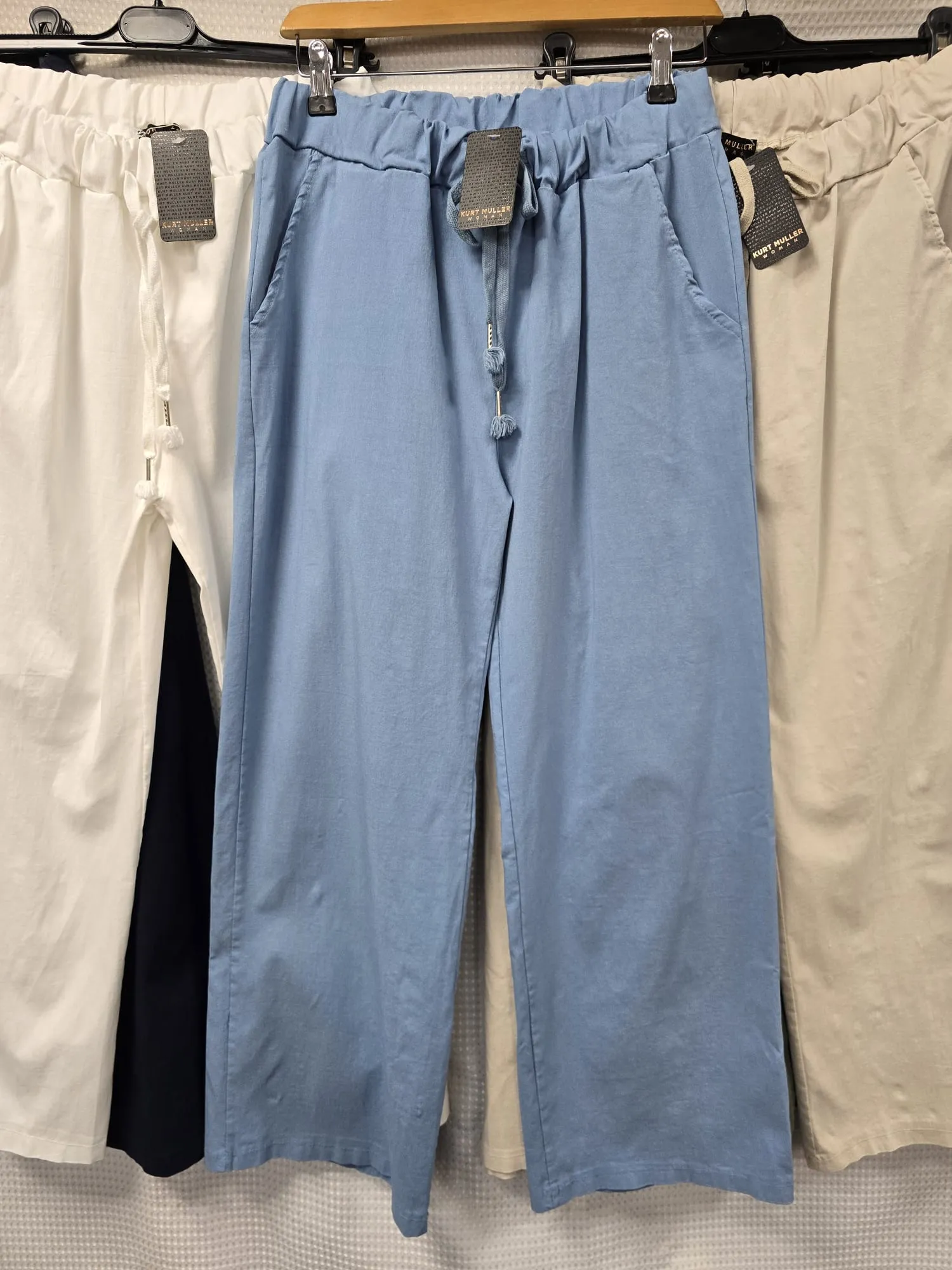 Plain Wide Leg Stretch Magic Trousers