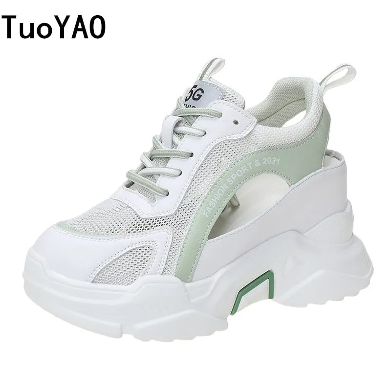 Platform Sneakers Woman Summer Breathable Wedges