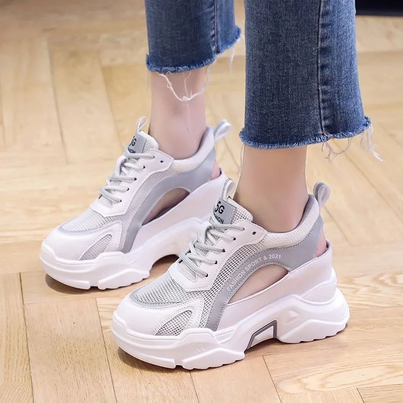 Platform Sneakers Woman Summer Breathable Wedges
