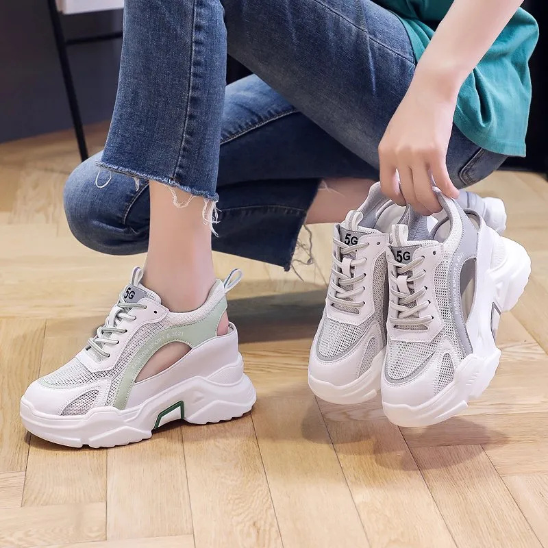 Platform Sneakers Woman Summer Breathable Wedges