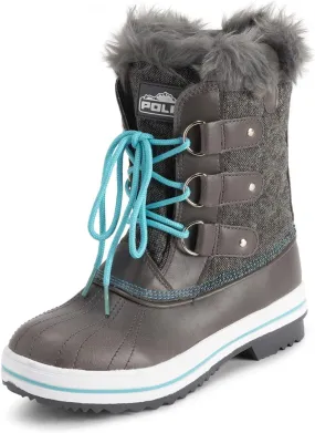 Polar Products Womens Snow Boot Quilted Short Winter Snow Rain Warm Waterproof Boots