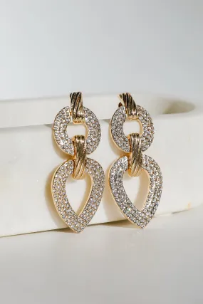 Quinn Gold Rhinestone Statement Earrings