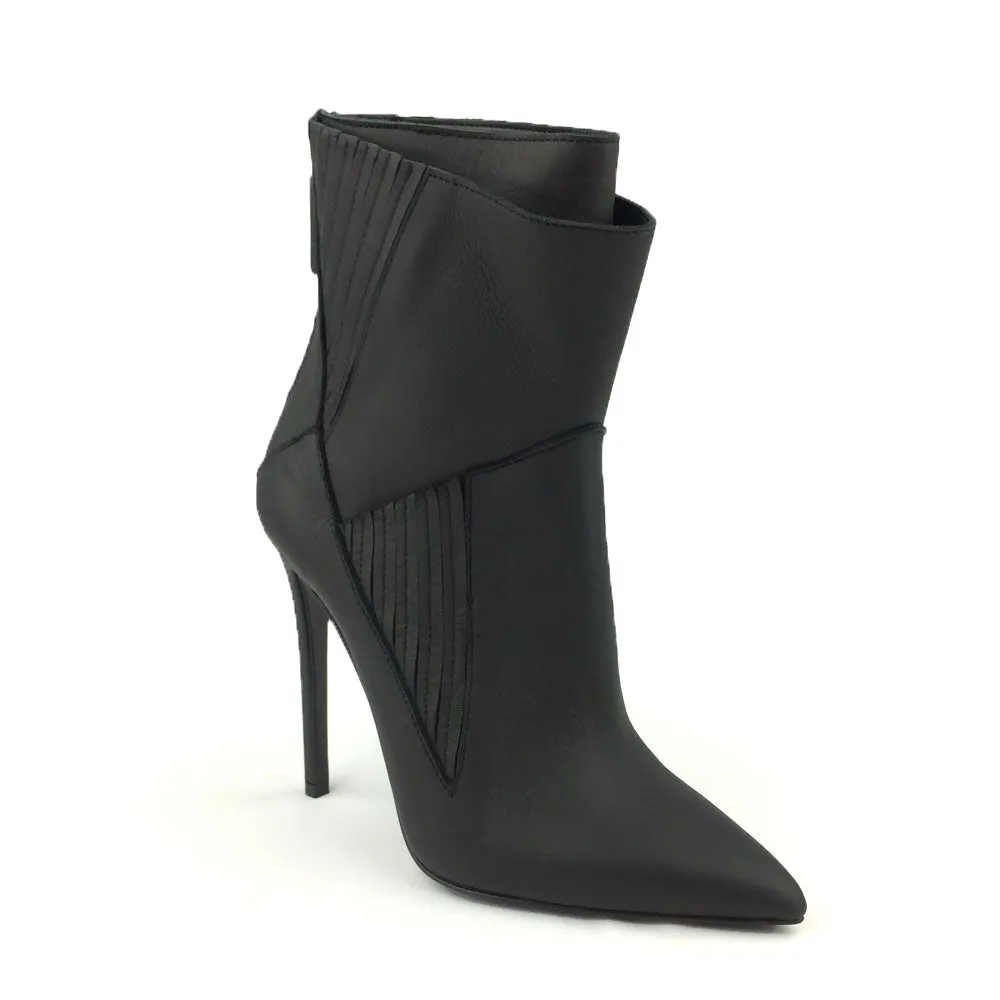 Rear Zipper High Heel Ankle Boot