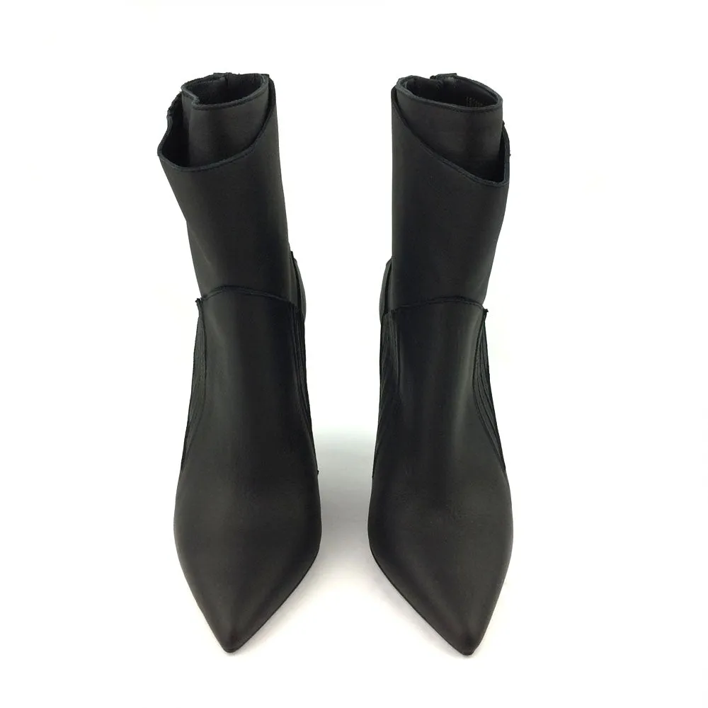 Rear Zipper High Heel Ankle Boot