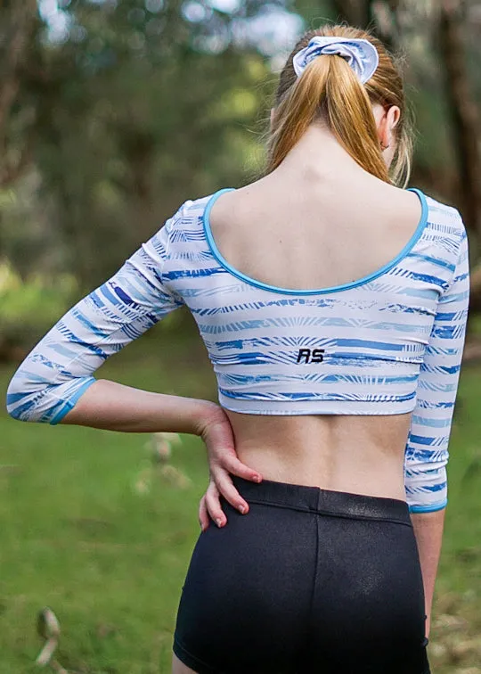 RSG-336 Cropped Top - Blue Palms Dance Crop