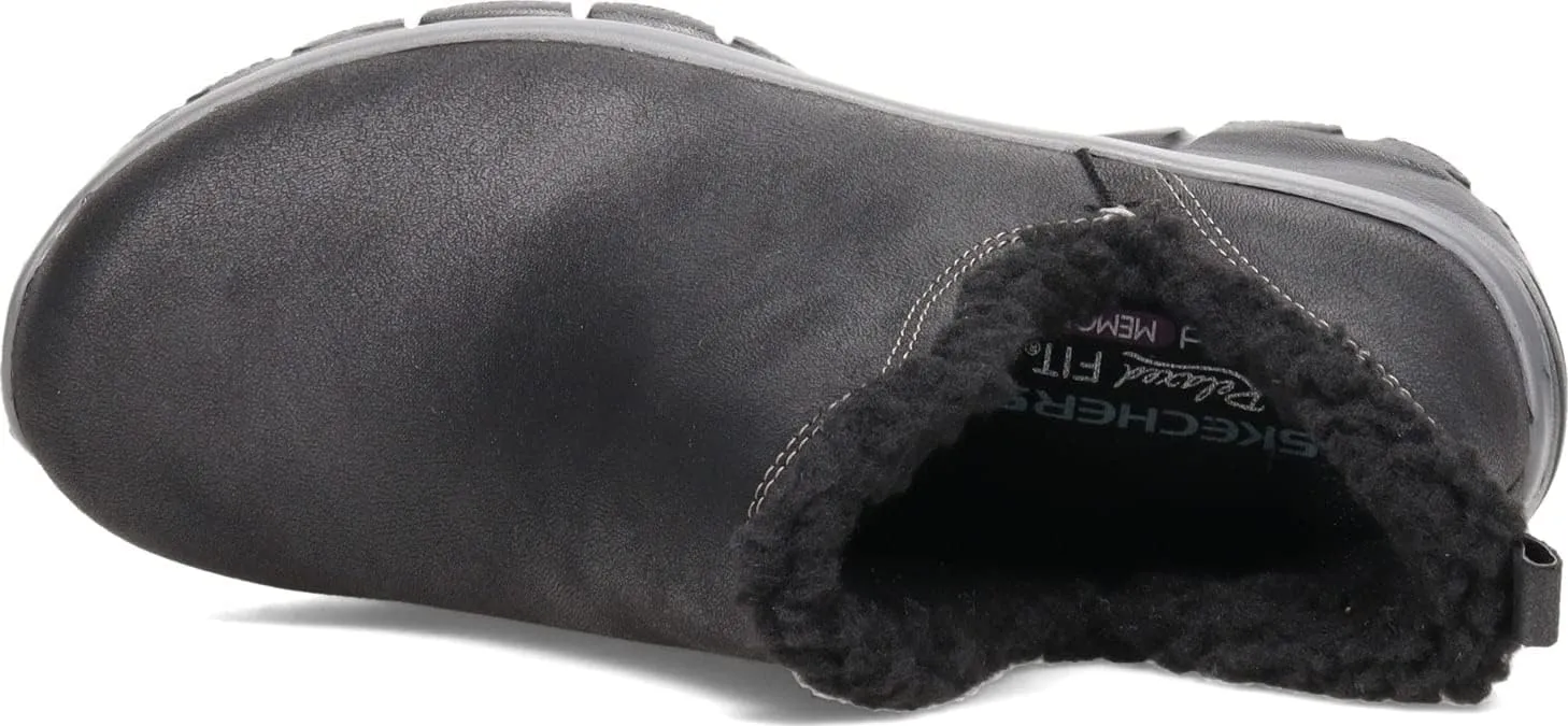 Skechers Women's Easy Going Buried Scooped Collar Bootie with Faux Fur Trim