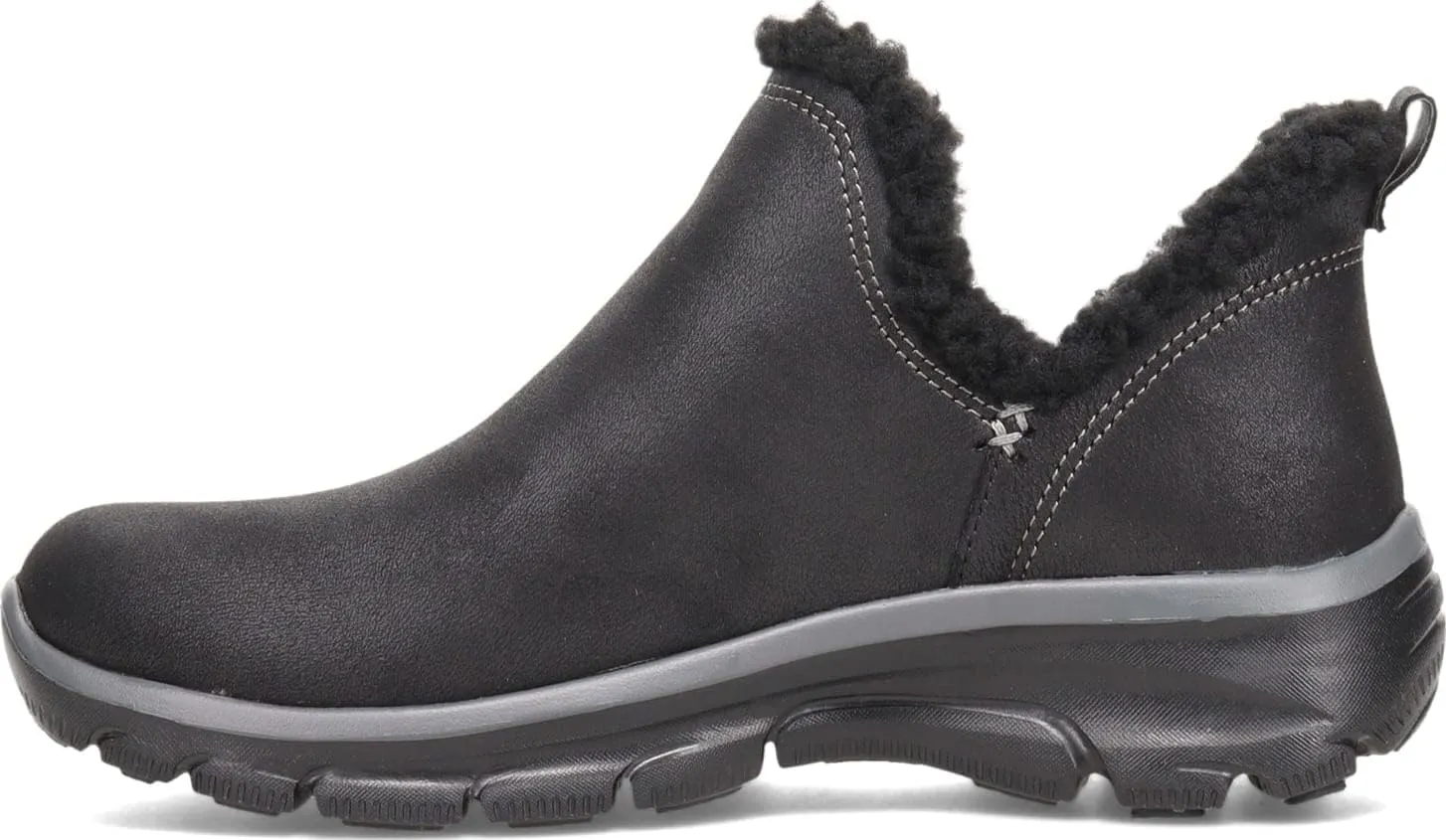 Skechers Women's Easy Going Buried Scooped Collar Bootie with Faux Fur Trim