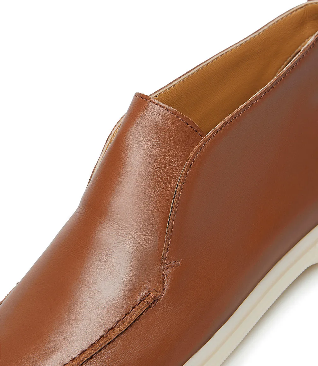 Tan leather loafers