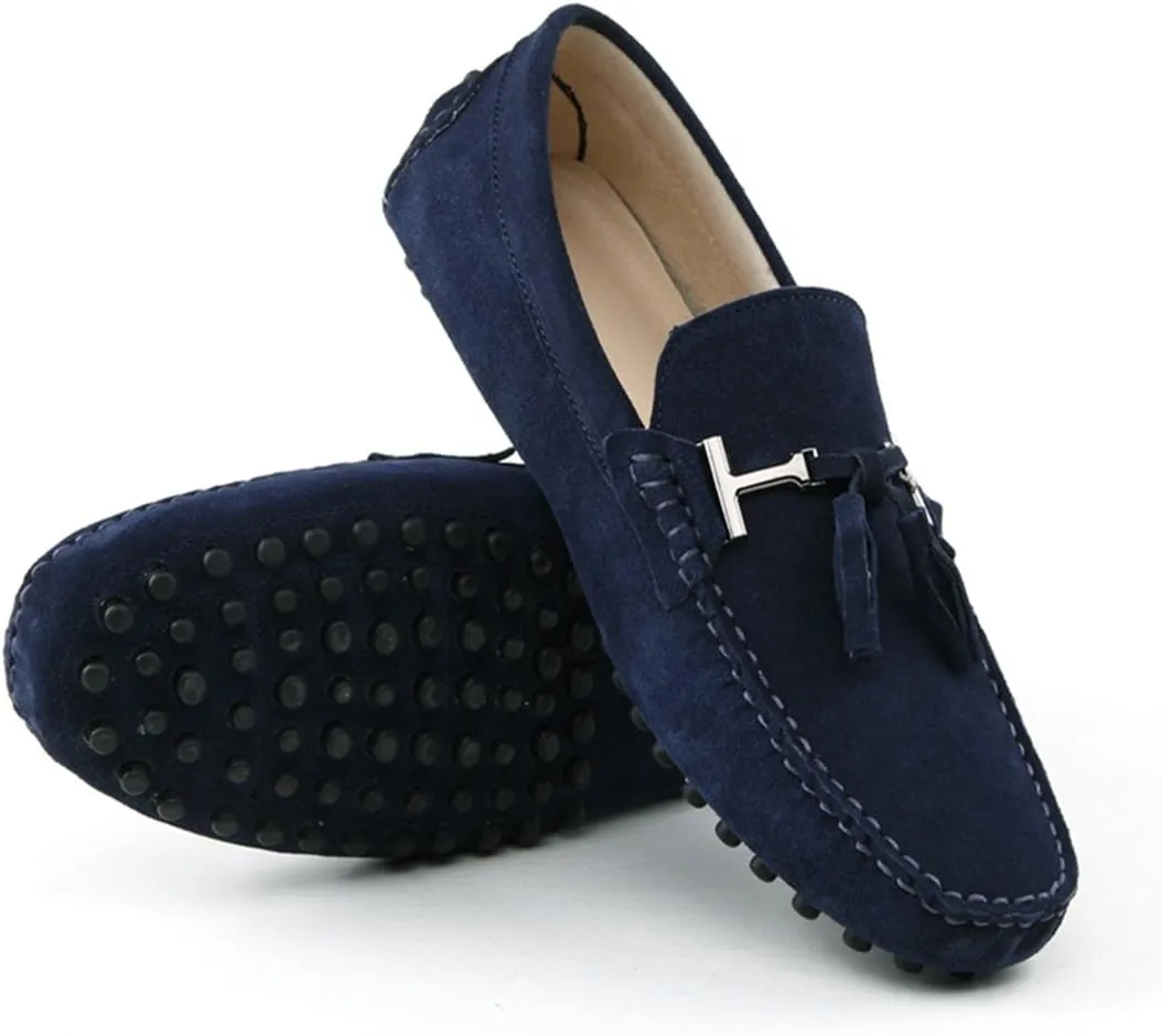 TDA Men's New Tassel Suede Driving Loafers Penny Boat Shoes