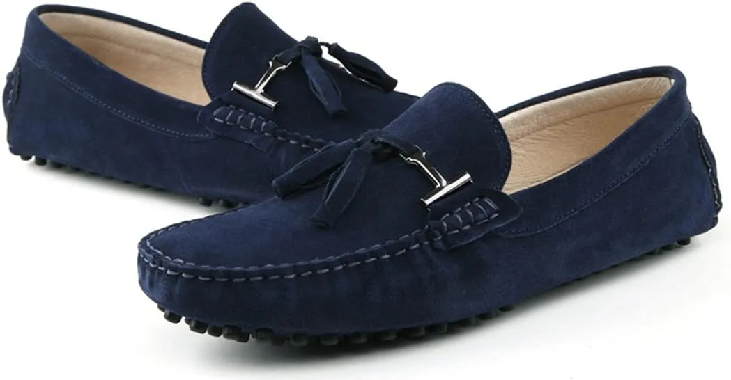 TDA Men's New Tassel Suede Driving Loafers Penny Boat Shoes