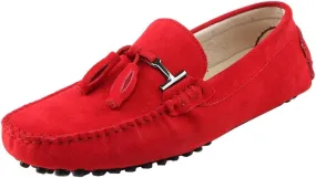 TDA Men's New Tassel Suede Driving Loafers Penny Boat Shoes
