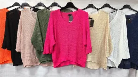 V High Low Mesh Knit