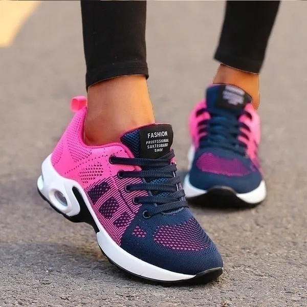 Woman Vulcanize  Platform Casual Breathable Mesh Sneakers