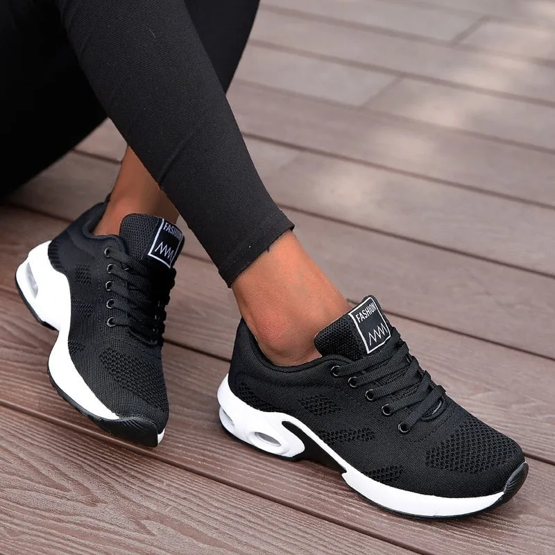 Woman Vulcanize  Platform Casual Breathable Mesh Sneakers