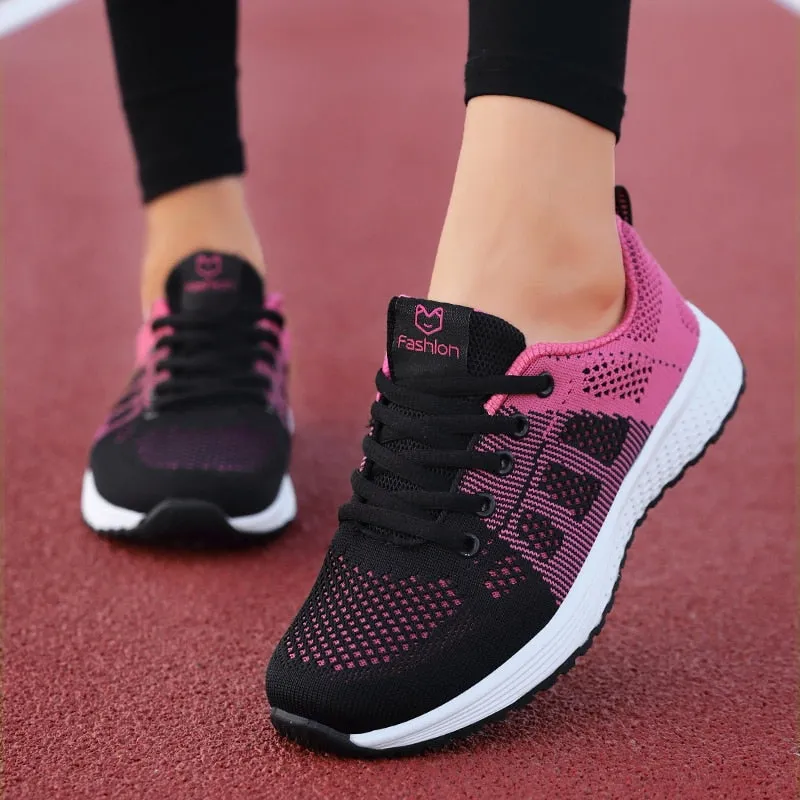 Woman Vulcanize  Platform Casual Breathable Mesh Sneakers
