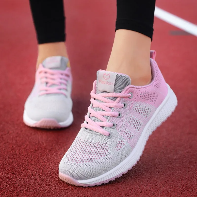 Woman Vulcanize  Platform Casual Breathable Mesh Sneakers