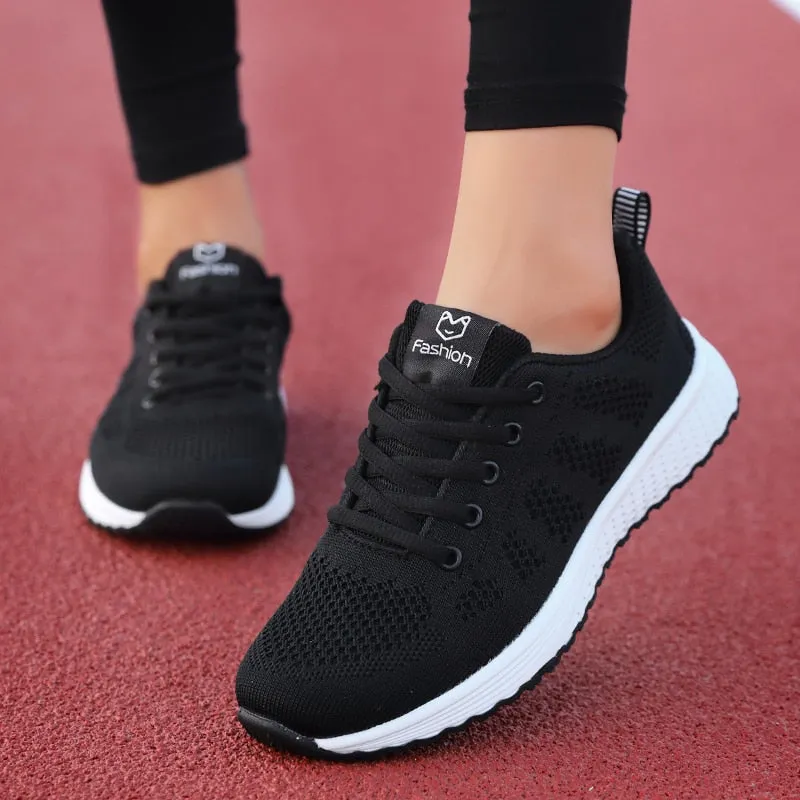 Woman Vulcanize  Platform Casual Breathable Mesh Sneakers