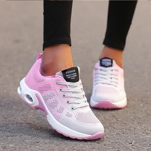 Woman Vulcanize  Platform Casual Breathable Mesh Sneakers