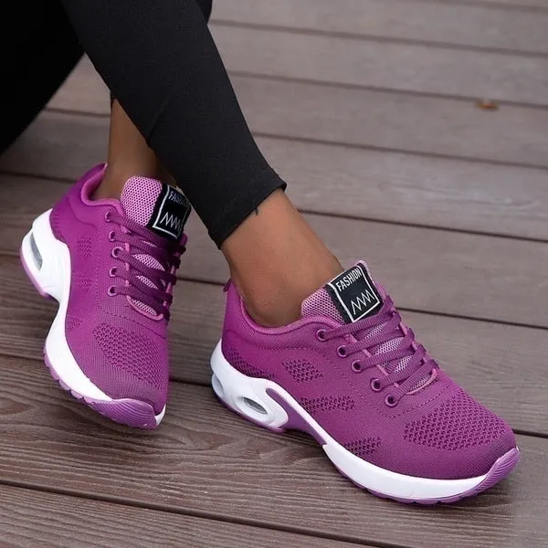 Woman Vulcanize  Platform Casual Breathable Mesh Sneakers