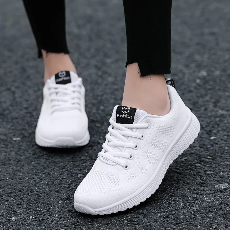 Woman Vulcanize  Platform Casual Breathable Mesh Sneakers