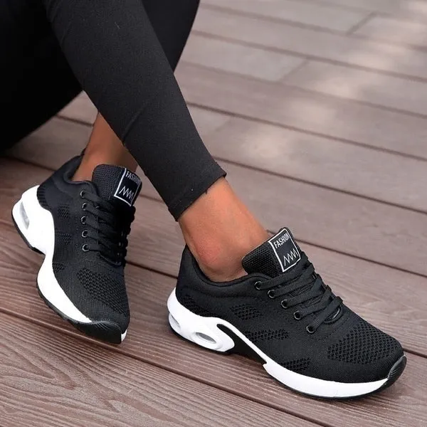 Woman Vulcanize  Platform Casual Breathable Mesh Sneakers