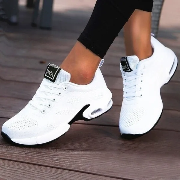 Woman Vulcanize  Platform Casual Breathable Mesh Sneakers