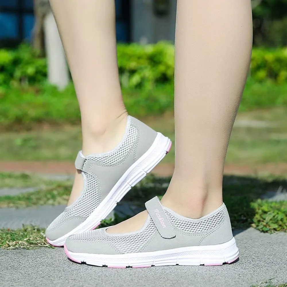 Women Mesh Sneakers Summer Slip On Sandals Comfortable Wide Width Walking Shoes Orthopedic Sandals With Arch Support