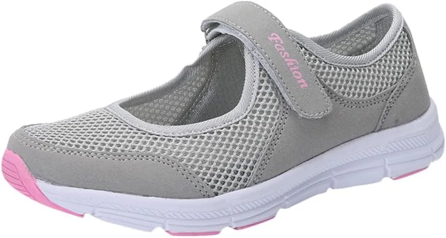 Women Mesh Sneakers Summer Slip On Sandals Comfortable Wide Width Walking Shoes Orthopedic Sandals With Arch Support