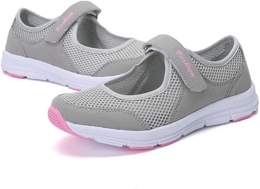 Women Mesh Sneakers Summer Slip On Sandals Comfortable Wide Width Walking Shoes Orthopedic Sandals With Arch Support