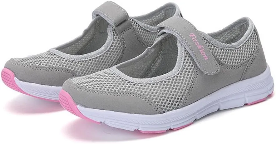 Women Mesh Sneakers Summer Slip On Sandals Comfortable Wide Width Walking Shoes Orthopedic Sandals With Arch Support