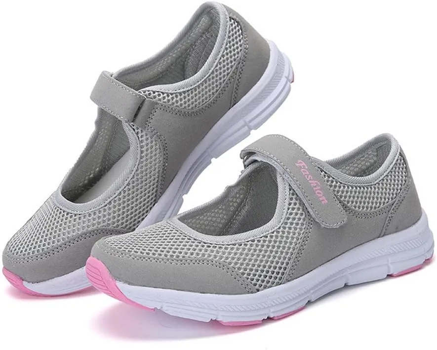 Women Mesh Sneakers Summer Slip On Sandals Comfortable Wide Width Walking Shoes Orthopedic Sandals With Arch Support