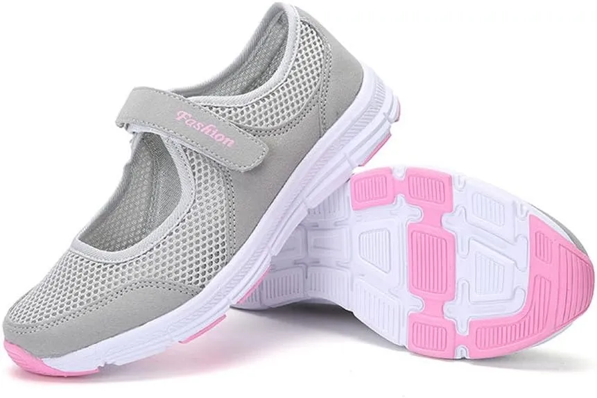 Women Mesh Sneakers Summer Slip On Sandals Comfortable Wide Width Walking Shoes Orthopedic Sandals With Arch Support