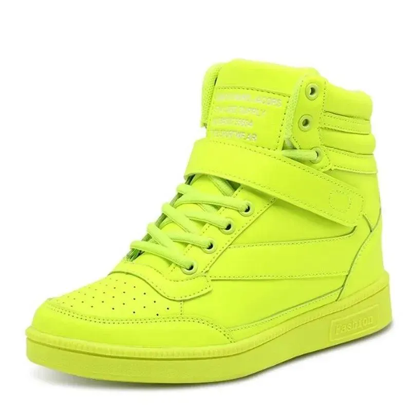 Women's Breathable High-Top Platform Sneakers – Casual Sport Boots