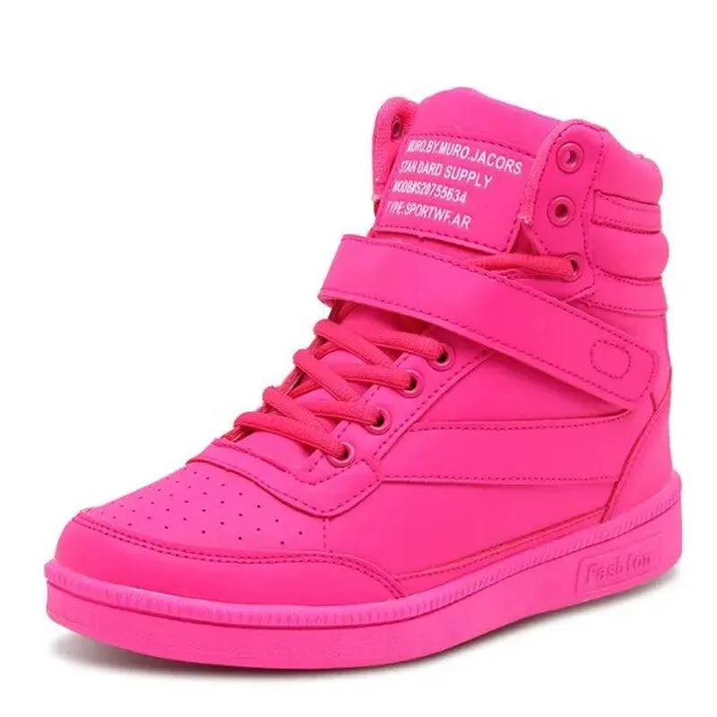 Women's Breathable High-Top Platform Sneakers – Casual Sport Boots