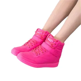 Women's Breathable High-Top Platform Sneakers – Casual Sport Boots