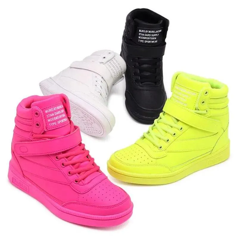 Women's Breathable High-Top Platform Sneakers – Casual Sport Boots