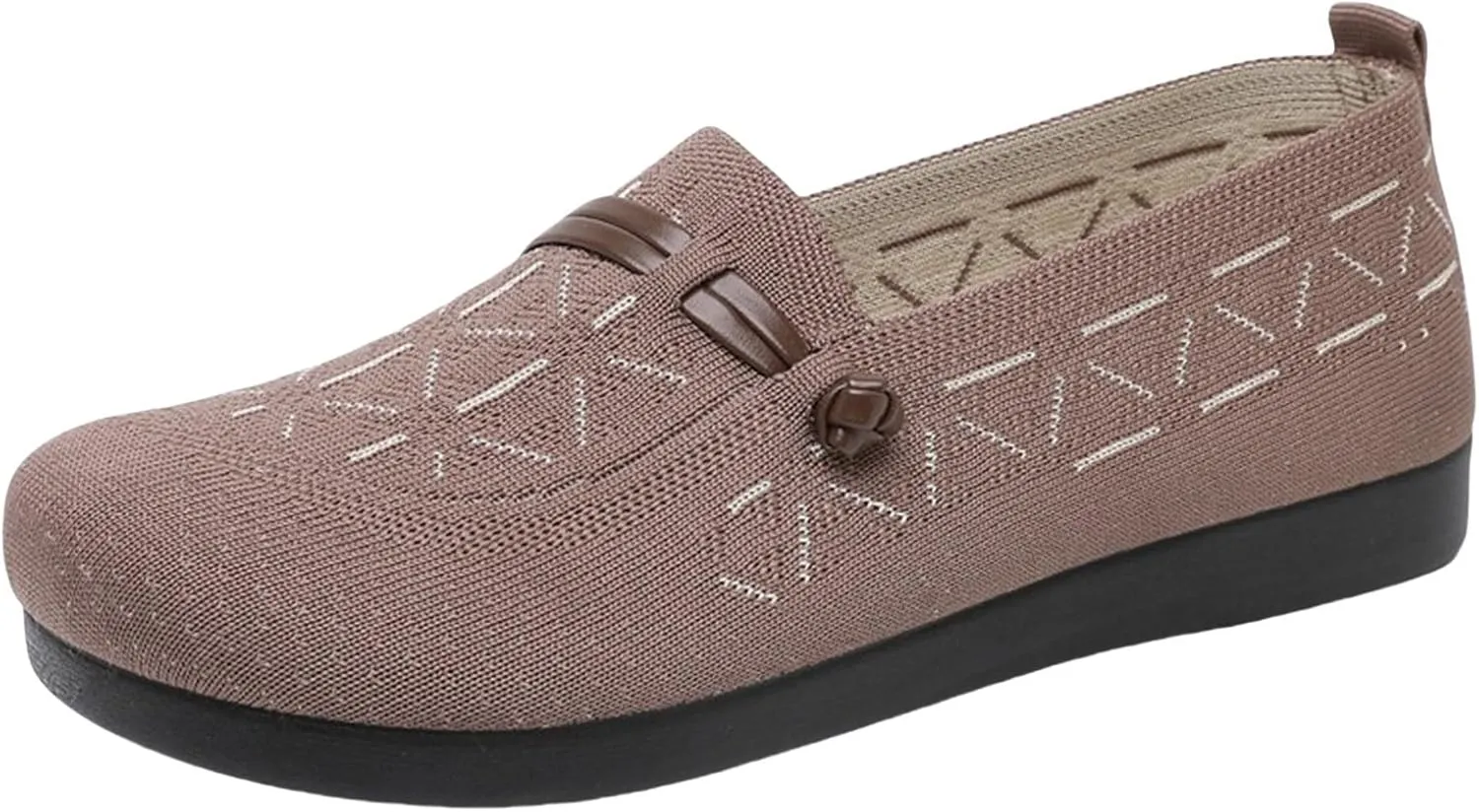 Women's Mesh Casual Shoes Knit Slip On Walking Shoes Wide Width Dress𝐲 Flat𝐬 Breathable Flying Woven Orthopedic Sneaker