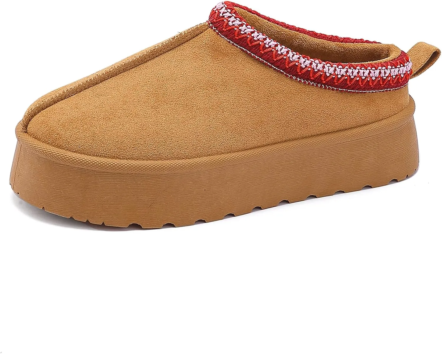 Women's Slippers Platform Boots, Fur Fleece Lined Short Ankle Boots Comfy House Slippers Slip on Winter Mini Boots, Warm Snow Boots for Indoor Outdoor Fall Slippers