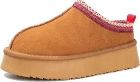 Women's Slippers Platform Mini Boots Short Ankle Boot Fur Fleece Lined House slippers Anti-Slip Boot For Outdoor