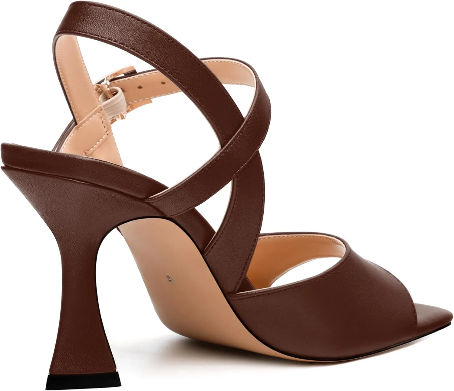 Women's Stiletto Heeled Sandals - Open Square Toe 3.2" High Heels with Adjustable Ankle Strap, Solid Color for Work, Parties & Weddings