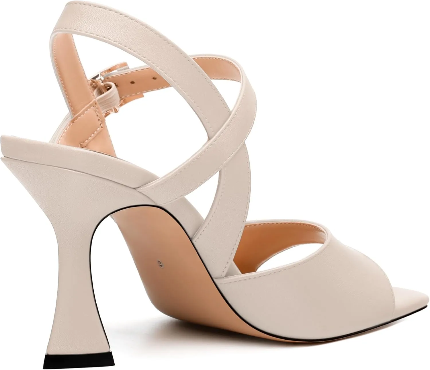 Women's Stiletto Heeled Sandals - Open Square Toe 3.2" High Heels with Adjustable Ankle Strap, Solid Color for Work, Parties & Weddings
